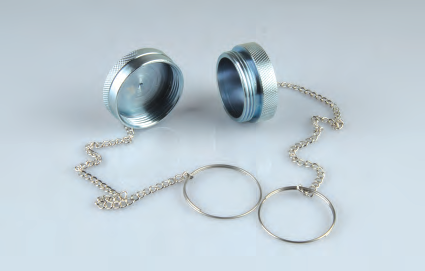 与KZE-BC系列快速接头配套的金属防尘套和堵头